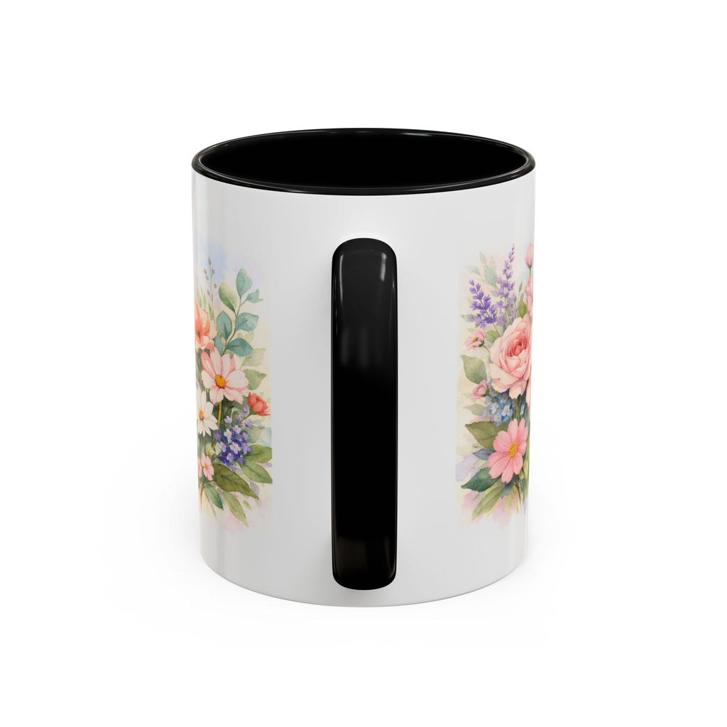 Floral Hummingbird Coffee Mug — Watercolor Butterflies & Garden Blossoms (11/15oz)