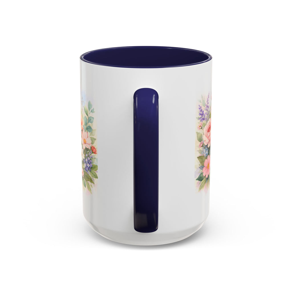 Floral Hummingbird Coffee Mug — Watercolor Butterflies & Garden Blossoms (11/15oz)