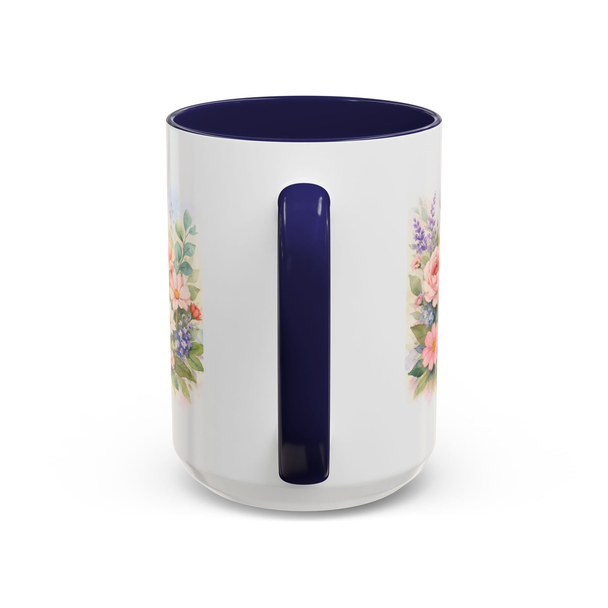 Floral Hummingbird Coffee Mug — Watercolor Butterflies & Garden Blossoms (11/15oz)