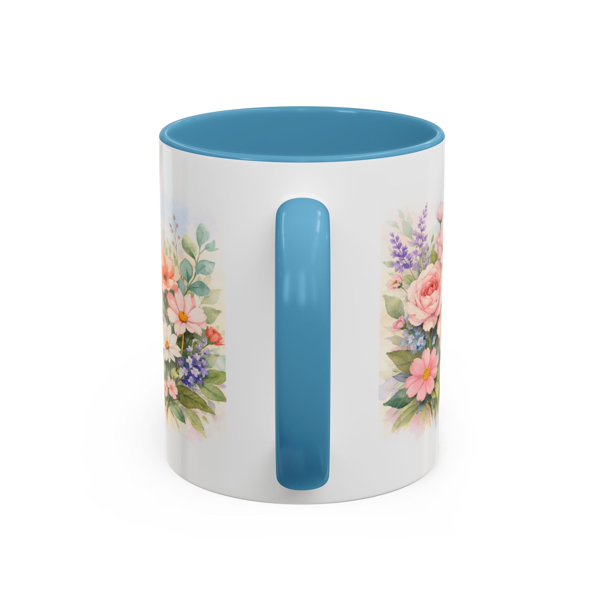 Floral Hummingbird Coffee Mug — Watercolor Butterflies & Garden Blossoms (11/15oz)