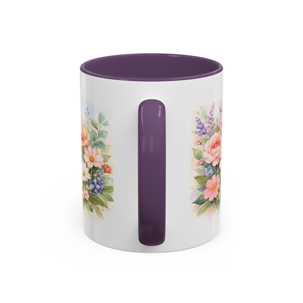 Floral Hummingbird Coffee Mug — Watercolor Butterflies & Garden Blossoms (11/15oz)