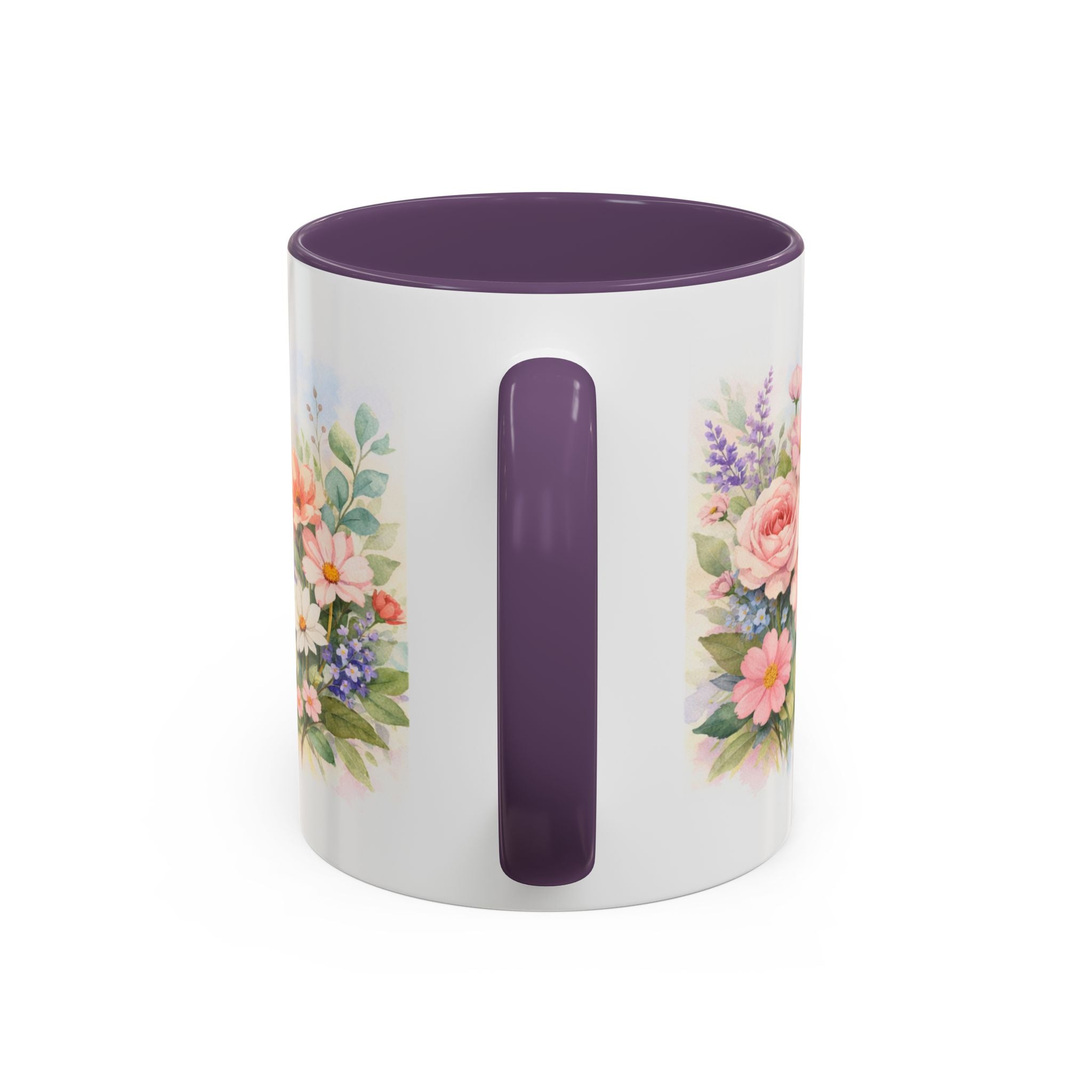 Floral Hummingbird Coffee Mug — Watercolor Butterflies & Garden Blossoms (11/15oz)