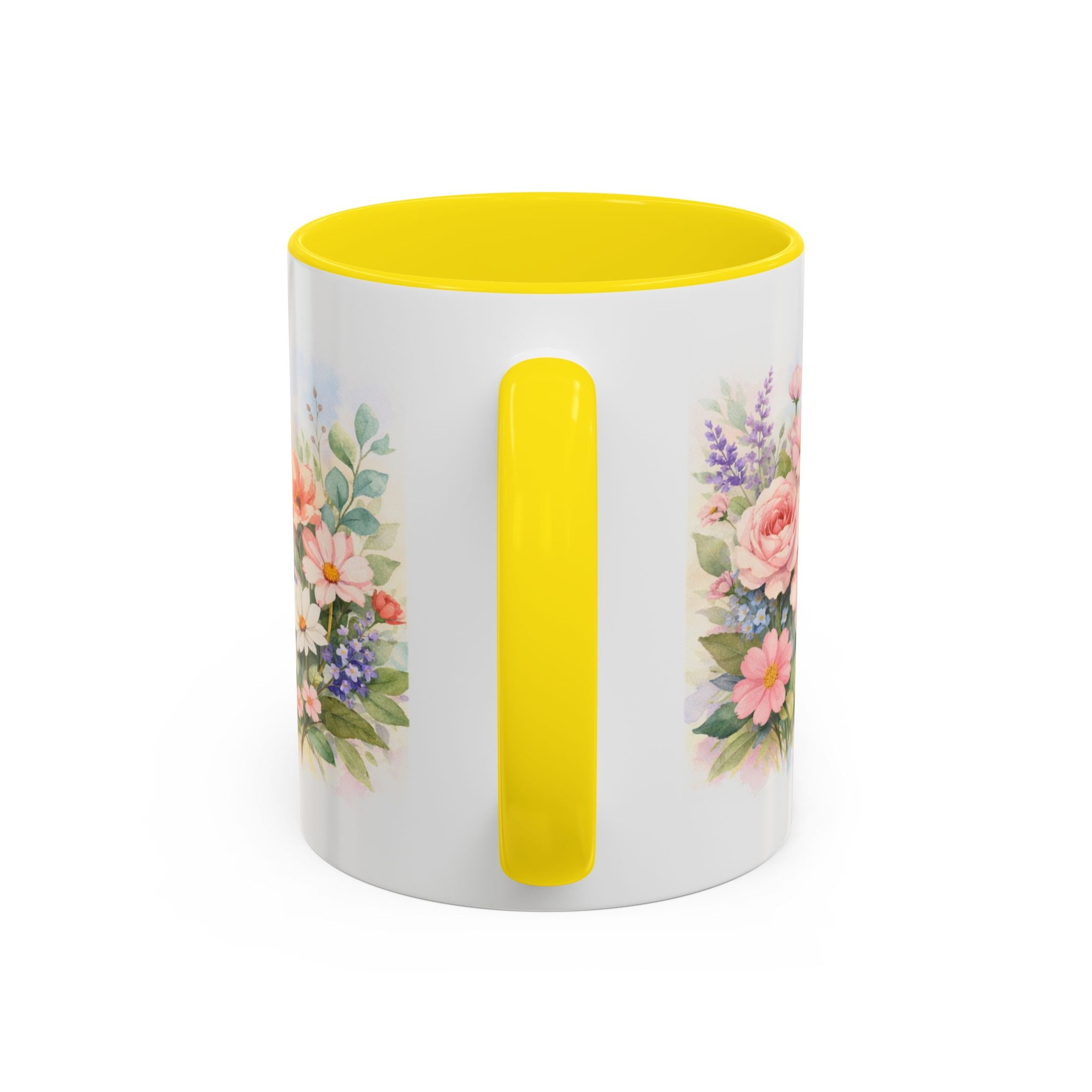 Floral Hummingbird Coffee Mug — Watercolor Butterflies & Garden Blossoms (11/15oz)