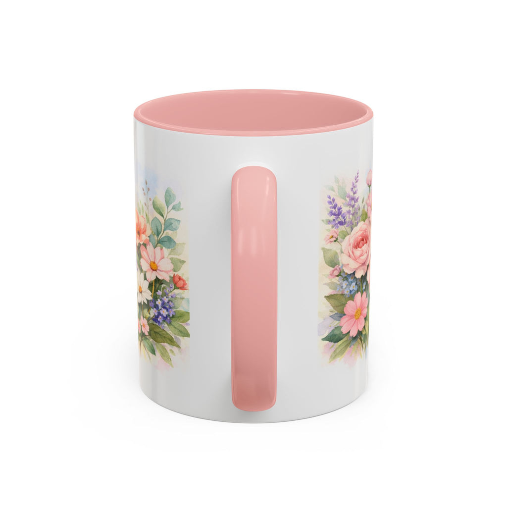 Floral Hummingbird Coffee Mug — Watercolor Butterflies & Garden Blossoms (11/15oz)