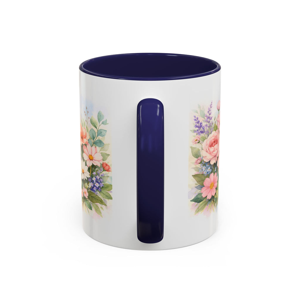 Floral Hummingbird Coffee Mug — Watercolor Butterflies & Garden Blossoms (11/15oz)