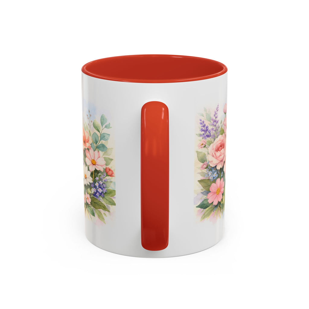 Floral Hummingbird Coffee Mug — Watercolor Butterflies & Garden Blossoms (11/15oz)