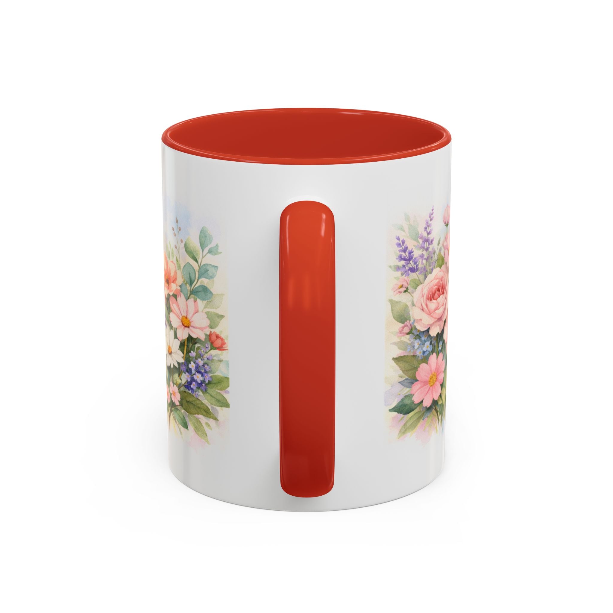 Floral Hummingbird Coffee Mug — Watercolor Butterflies & Garden Blossoms (11/15oz)