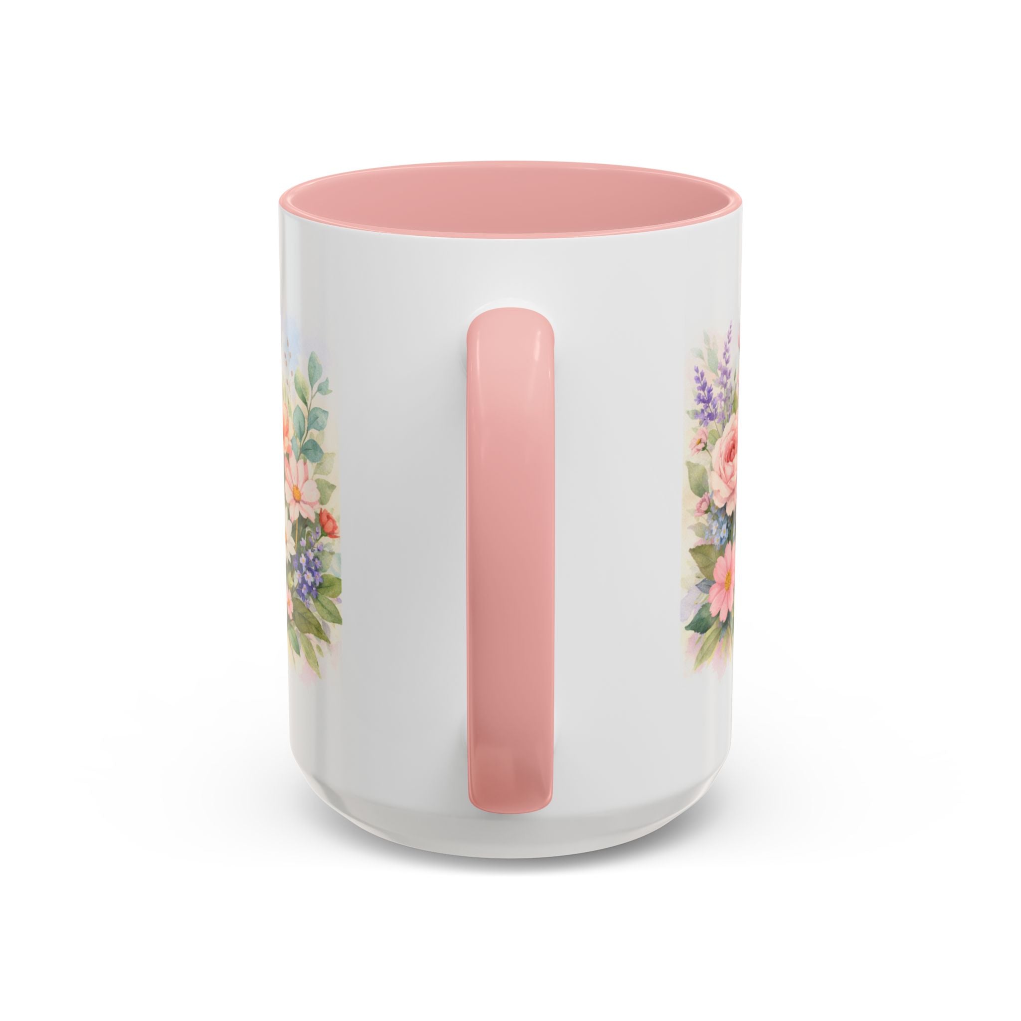 Floral Hummingbird Coffee Mug — Watercolor Butterflies & Garden Blossoms (11/15oz)