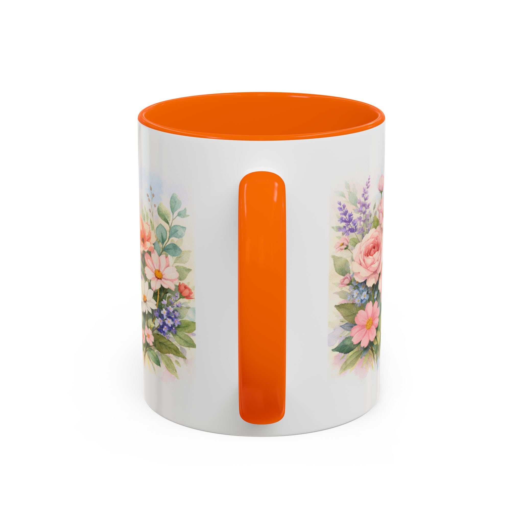 Floral Hummingbird Coffee Mug — Watercolor Butterflies & Garden Blossoms (11/15oz)