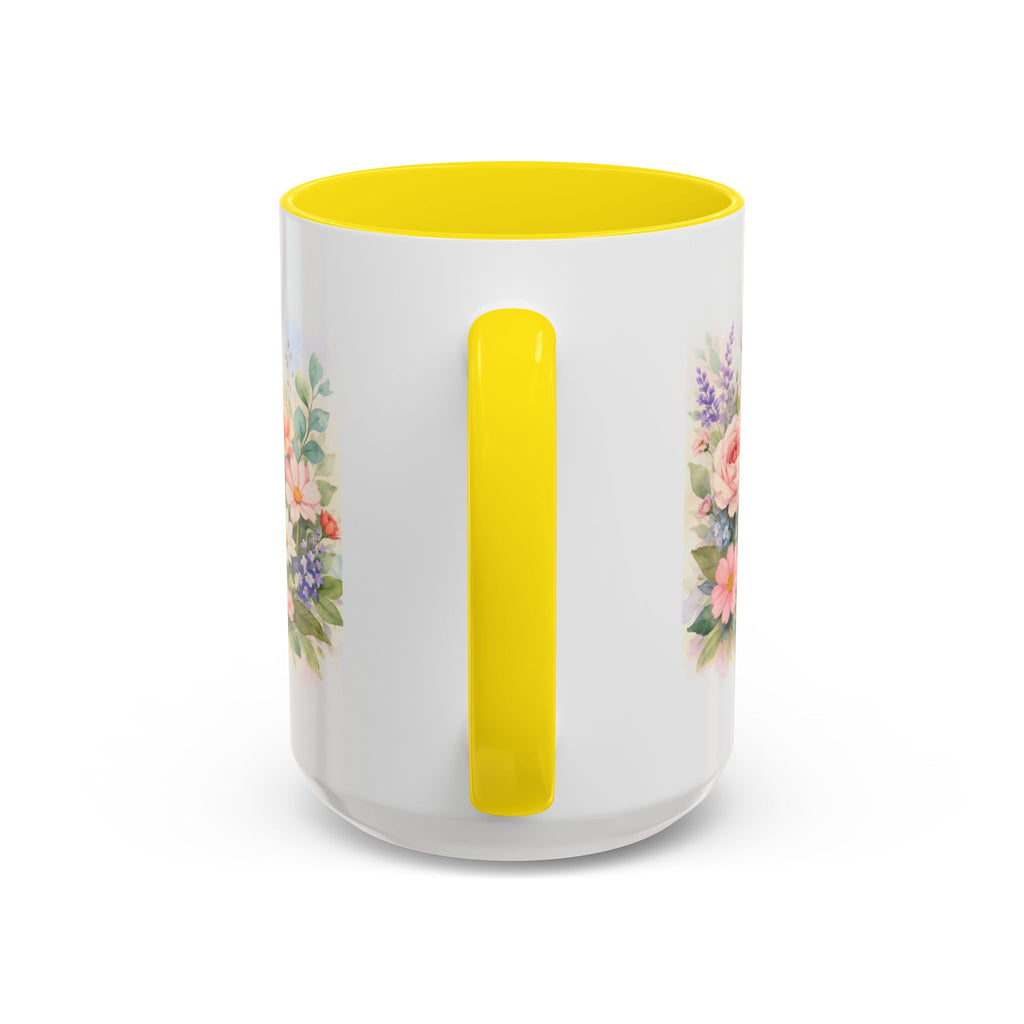Floral Hummingbird Coffee Mug — Watercolor Butterflies & Garden Blossoms (11/15oz)