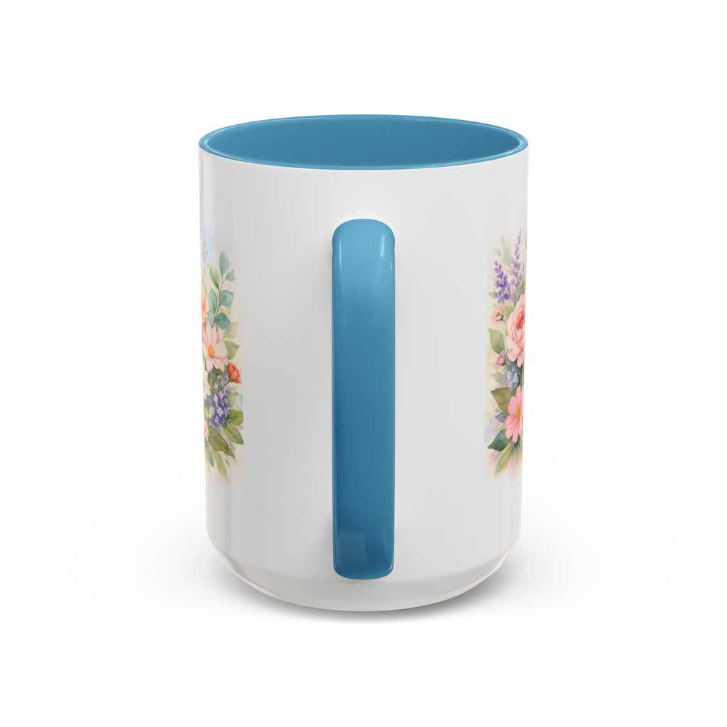 Floral Hummingbird Coffee Mug — Watercolor Butterflies & Garden Blossoms (11/15oz)