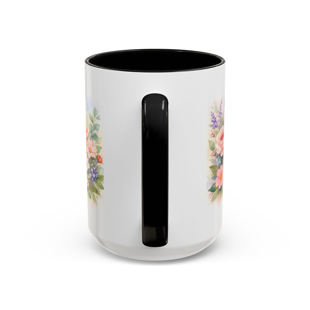 Floral Hummingbird Coffee Mug — Watercolor Butterflies & Garden Blossoms (11/15oz)
